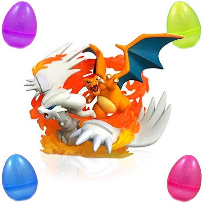 Figurine Miniature VORXH Reshiram charizard gx pokemon figure jouet rempli dans un jumbo en plastique oeuf de Pâques bas stuffer - p