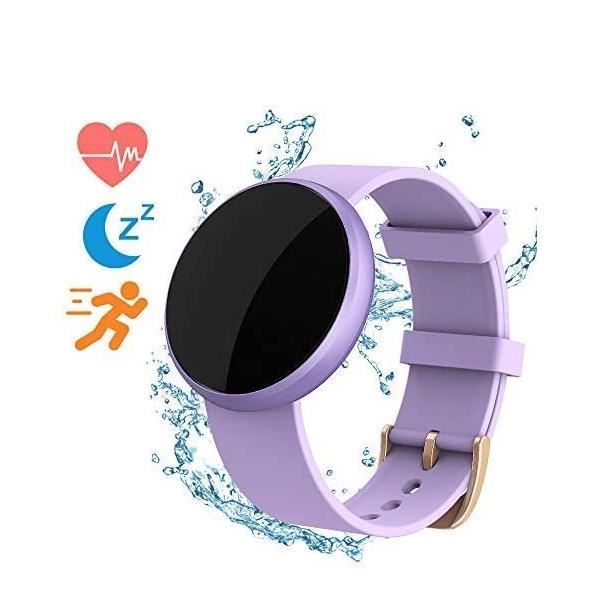 Montre Connectée Femme Compatible iPhone Android Etanche Fréquence Cardiaque Calorie Brûlé Podomètre Surveillance Sommeil Femme Cycl