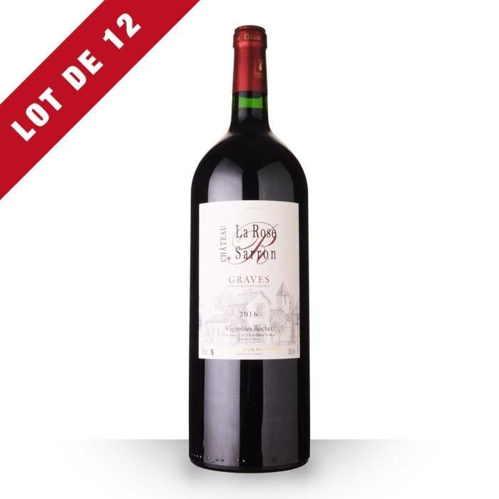 Lot de 12 - Magnum Château La Rose Sarron 2016 AOC Graves - 12x150cl - Vin Rouge