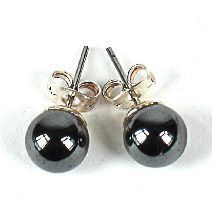 Boucles d'oreilles Boucles d oreilles puce - Perles noires nacrees