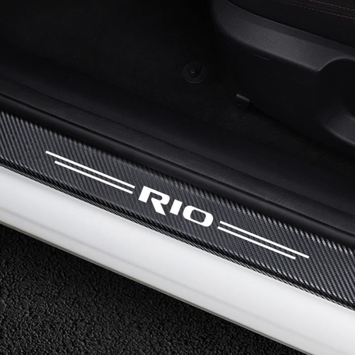 Autocollants de seuil de porte de voiture - 4 pièces, pour Kia Rio 3 4 K2 K3 ligne X, seuil de - Modèle: Black White - ANQCCTA03419
