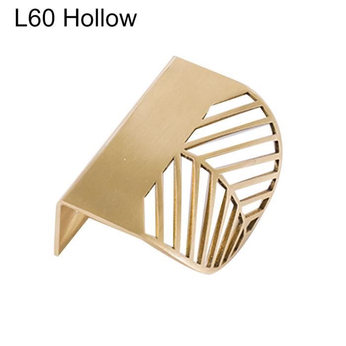 Feuille forme meubles cuisine caba-inet armoire tiroir tirer bouton laiton porte poignée feuil - Modèle: L60 Hollow - WMCFXGJA00450