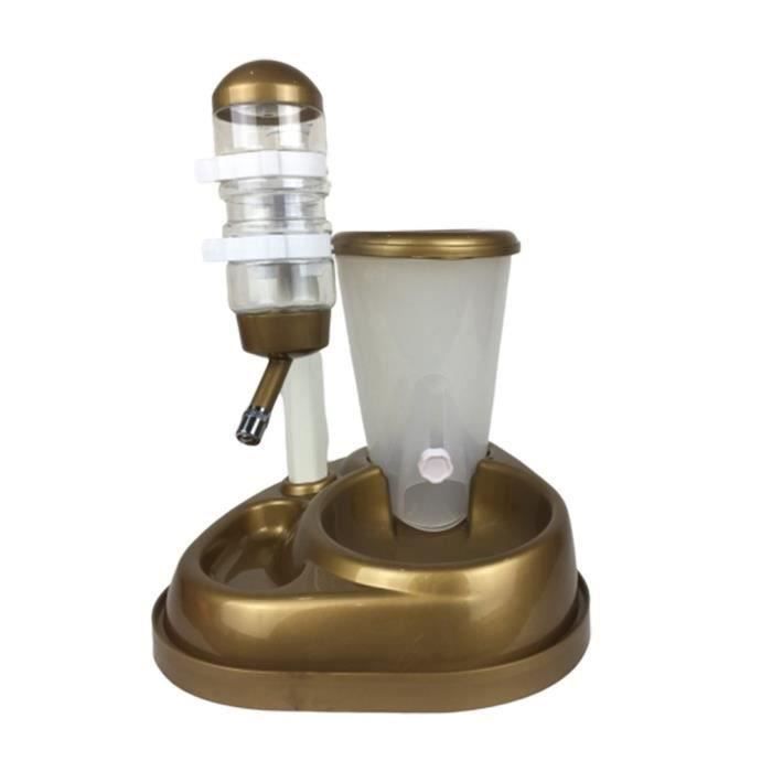 distributeur automatique d 'eau d 'aliment pour chien pour chat - doré