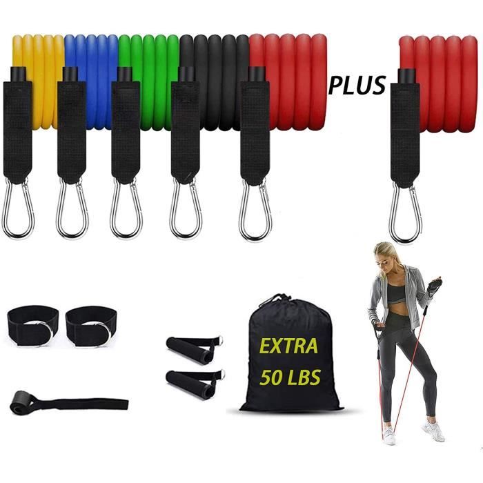 SANGLE DE MUSCULATION na 12 Piece 200 lbs Resistance Bands dexercice Sangle de Yoga Bande Elastique Pilates Extenseurs Tube de R122