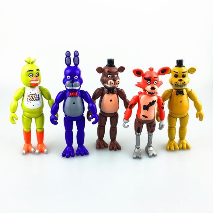 5pcs / set poupées mobiles Five Nights at Freddys Bear Fox figurines jouets poupées 14cm pour le cadeau d'anniversaire du garçon