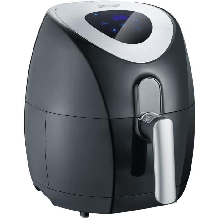 SEVERIN Friteuse à air chaud (1.500 W, Capacité 3,2 L, Capacité de friture 400 g), Inox/noir, FR 2430