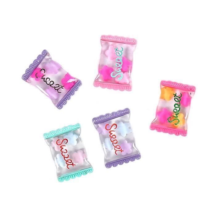 100Pcs Bonbon Résine Doux Gelée Miniature Flatback Bonbons Cabochon Pièces de Déco Pour Accessoires de Cheveux Diy Scrapbooking