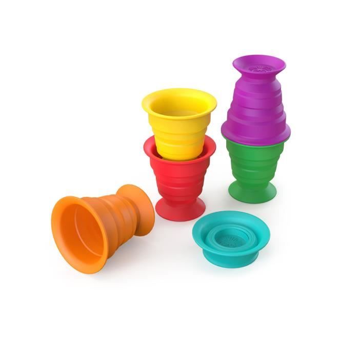 BABY EINSTEIN Gobelets jouet bébé Squish & Stack cups - Multicolore