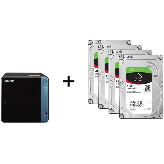 Serveur de Stockage (NAS) - TS-453BE-4G - 4 Baies + 4 Disque dur Interne - NAS Iron Wolf - 4To - 5 900 tr/min - 3.5- (ST4000VN008)