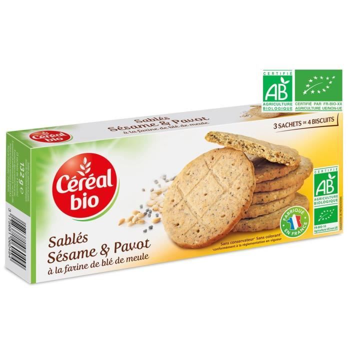 CEREAL BIO Sablés au sésame et pavot Bio - 132 g