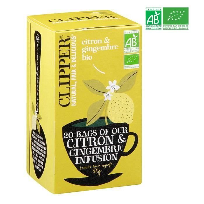 CLIPPER Infusion Citron Gingembre - Bio - 50 g