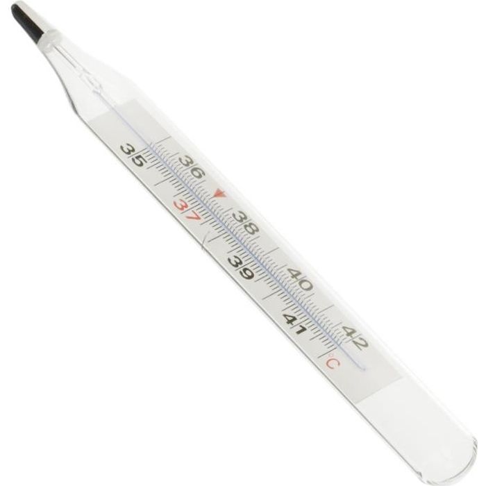 GiMa 25586 Thermomètre Clinique-Fièvre, thermomètre classique facile à lire et utiliser pour adultes, enfants, personnes âgées sa