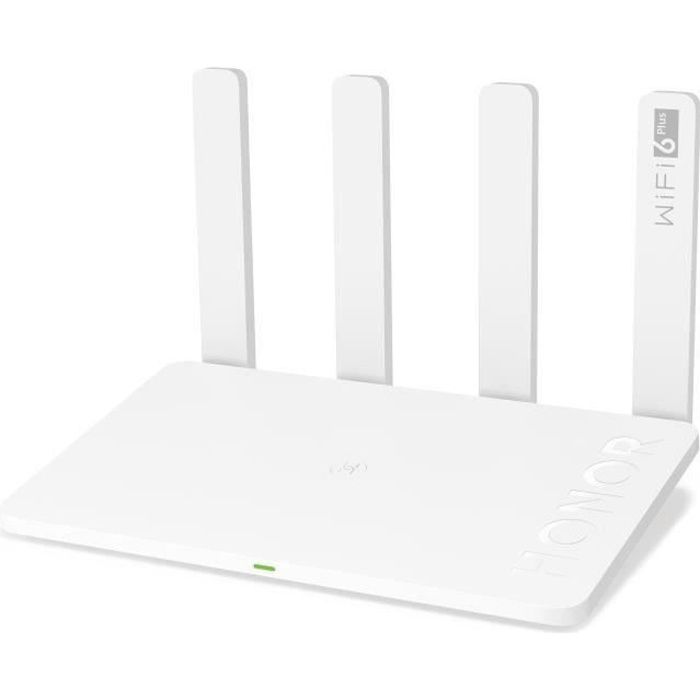 HONOR Routeur 3 Wi-FI 6+, Routeur WiFi 3000Mbps Double Bande 2.4 GHz et 5 GHz, 4 Antennes 5 DBi et Ports Ethernet LAN/WAN