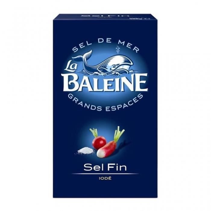 La Baleine Sel Fin Iodé 500g (lot de 20)