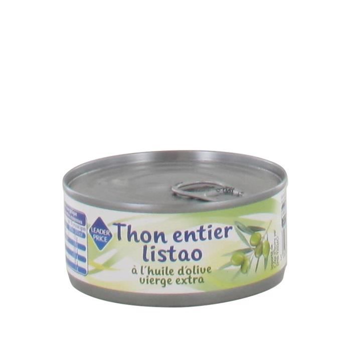 Thon entier listao à l'huile d'olive vierge extra - 104g