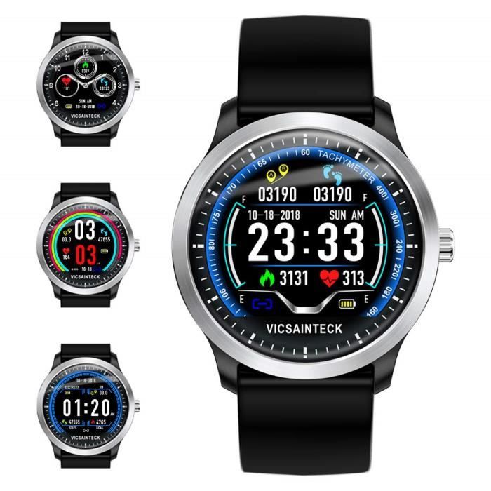 Montre Connectée Bluetooth Smartwatch Femmes Homme Enfant Fitness Tracker Bracelet Sport Podomètre Cardiofrequencemetre 1,22 Pouces