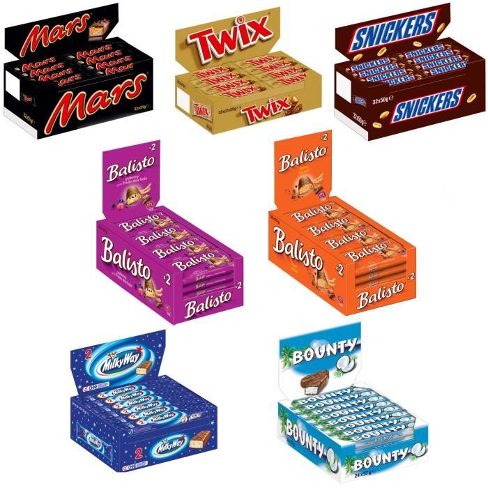 Mars assortiment carton, barres de chocolat