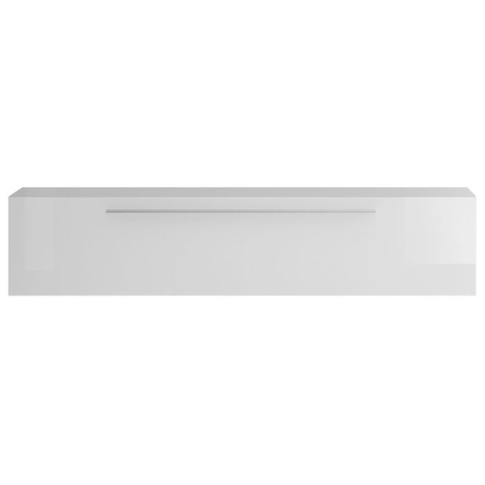 Miliboo - Meuble etagere TV horizontal laque blanc brillant 