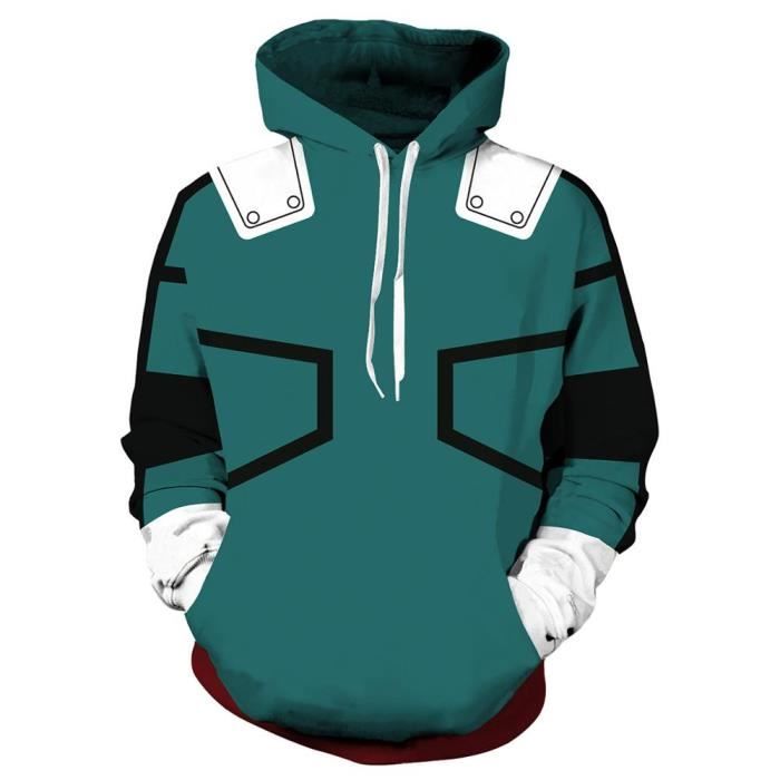 Sweat à manches longues My Hero - Academia Midoriya Izuku - Noir-Bleu-nuit