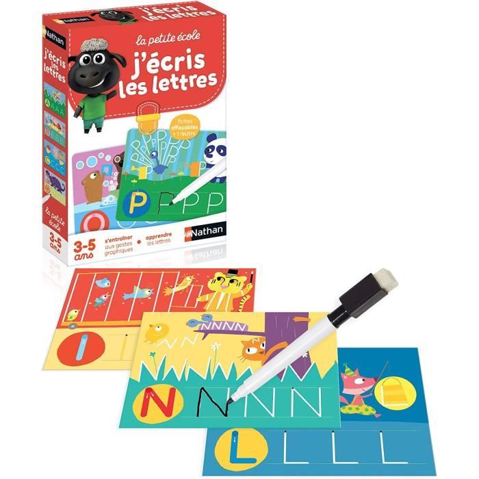 Nathan - J'ecris les lettres - Jeu educatif pour apprehender l'ecriture des 3 ans