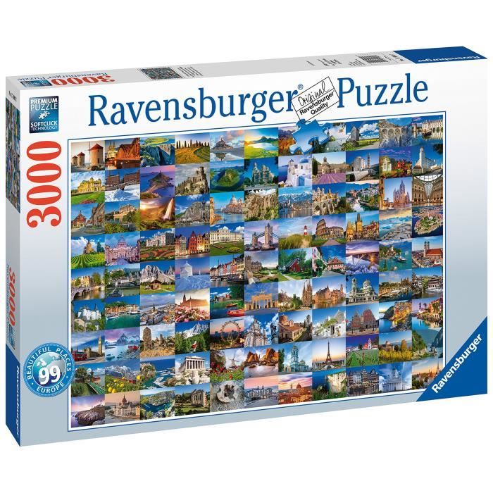 Ravensburger 99 Plus Beaux endroits en Europe, 3000pc Puzzle