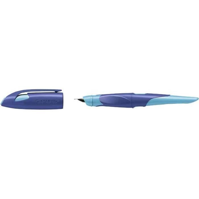 Stylo plume - EASYbirdy - Stylo ergonomique rechargeable - Bleu/turquoise - Gaucher