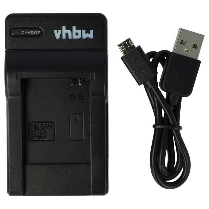 vhbw Chargeur USB de batterie compatible avec Samsung BP-70a, BP-85a, BP70a, BP85a, EA-BP70A batterie appareil photo digital, DSLR,