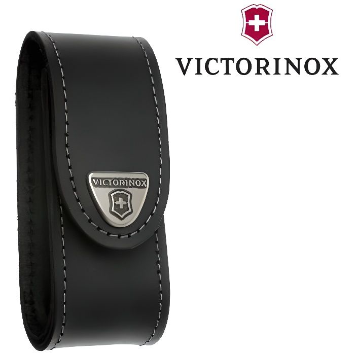 Etui en Cuir Noir Victorinox - pour Couteau Suisse de Longueur 91 mm