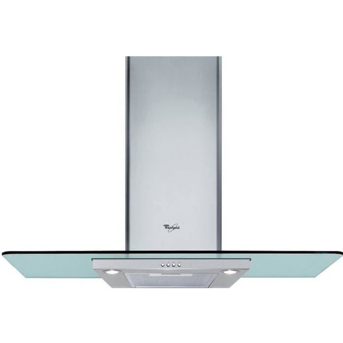 WHIRLPOOL WHFG94FLMX Hotte cheminée - Evacuation et recyclage - 603 m3 air / h max - 71 dB max - 3 vitesses - L 90 cm - Inox