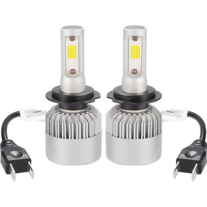 XCSOURCE Ampoule Lampe Halogène H7 8000LM 80W CREE LED Phare de voiture Ventilateur Intégré 6000K Blanc LD1033