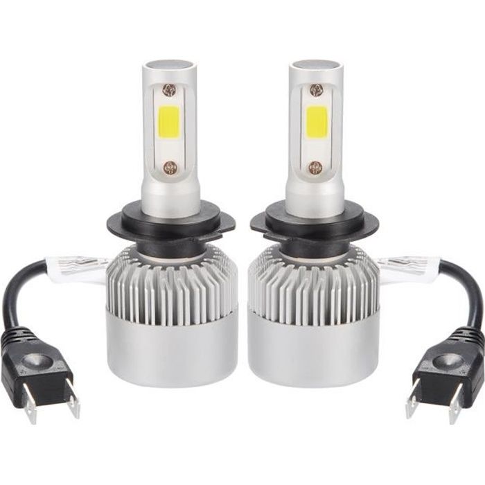 XCSOURCE Ampoule Lampe Halogène H7 8000LM 80W CREE LED Phare de voiture Ventilateur Intégré 6000K Blanc LD1033