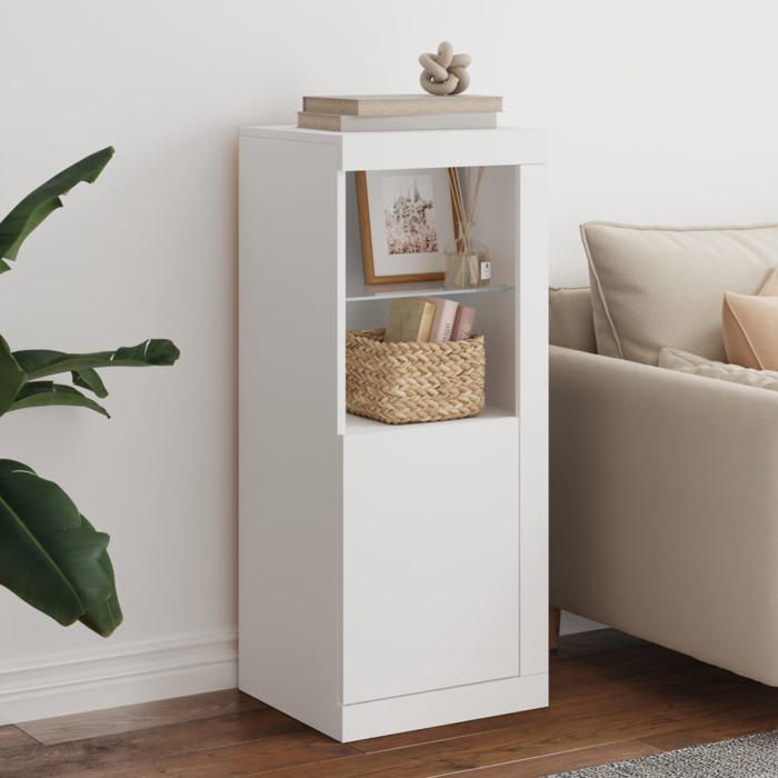 vidaXL Buffet avec Lumières LED Armoire Latérale de Rangement Organisateur de Salon Salle de Séjour Maison Intérieur 836644