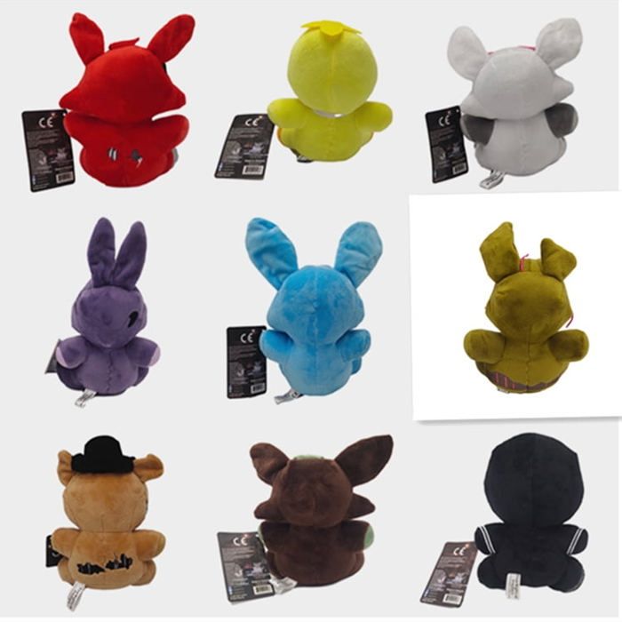 Jouets en peluche FNAF 25cm, jouets en peluche eddy Bear Foxy Chica Bonnie avec sac à cordon / Animaux en peluche et peluche