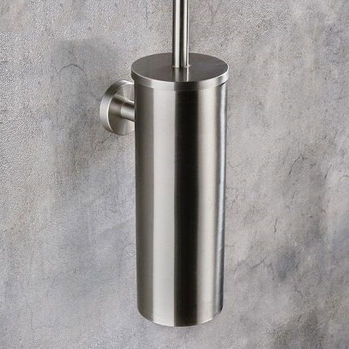 MSV Bergamo Porte-Rouleau WC Brosse WC en Acier Inoxydable et Verre Support Gris 3 en 1