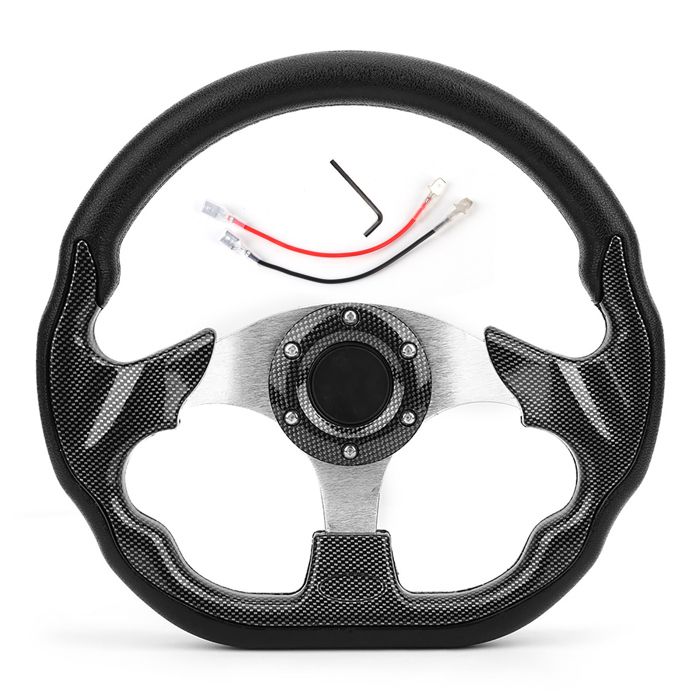 Volant De Course JSCARLIFE - 325 Mm, Design Plat Profond - Universel