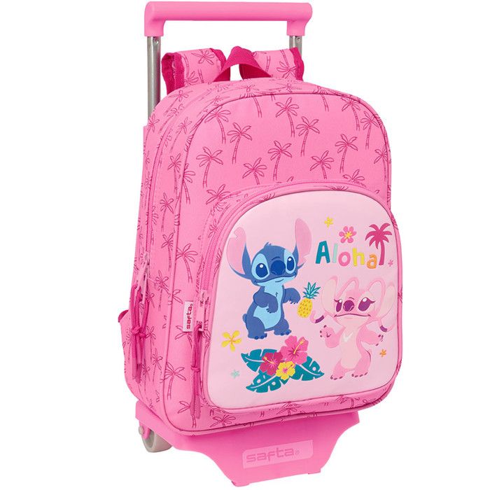 Sac à dos à roulettes - LILO ET STITCH - Aloha - 34 CM - Rose - Maternelle