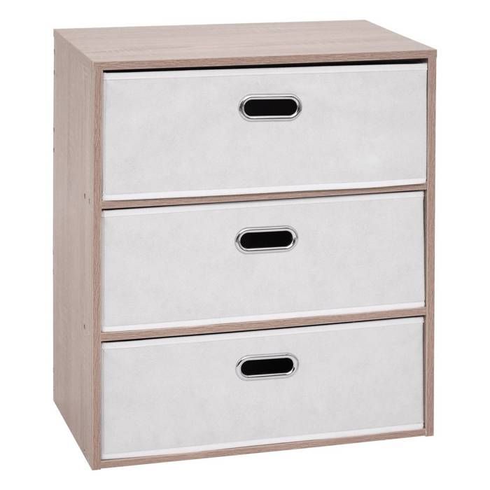 Commode 3 tiroirs Dress Up bois clair - 5 five simply smart