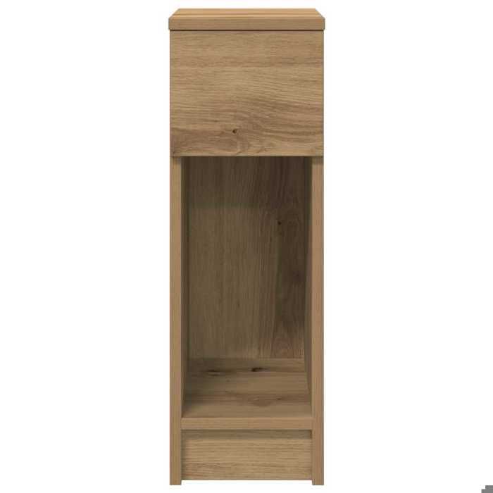 Table de chevet avec tiroir - MEUBLECHIC - Chêne artisanal - 20x36x60 cm - 1 tiroir - Compartiment ouvert