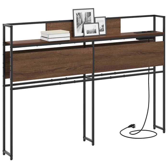 SOLDES DHIVER®Support tête et le dos - Marron Tête de lit de rangement - Chêne marron - 120 cm - bois dingénierie - 23132