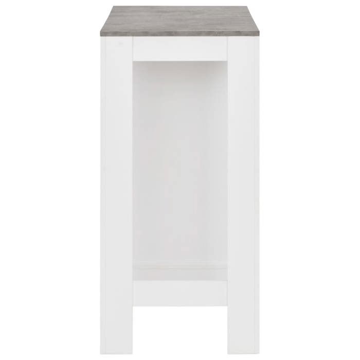 Table cuisine 2/4 personnes Blanc - LEMON® Table de bar/Table à dîner - avec étagère - Blanc - 110x50x103cm 316 - Soldes