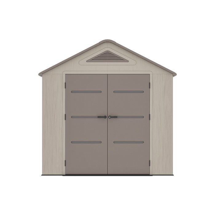 Abri de jardin en résine HDPE beige effet bois 9 5 m² avec plancher - épaisseur 22 mm - ANTEVA Abri de jardin en résine HDPE beige effet bois 9 5 m² avec plancher - épaisseur 22 mm - ANTEVA