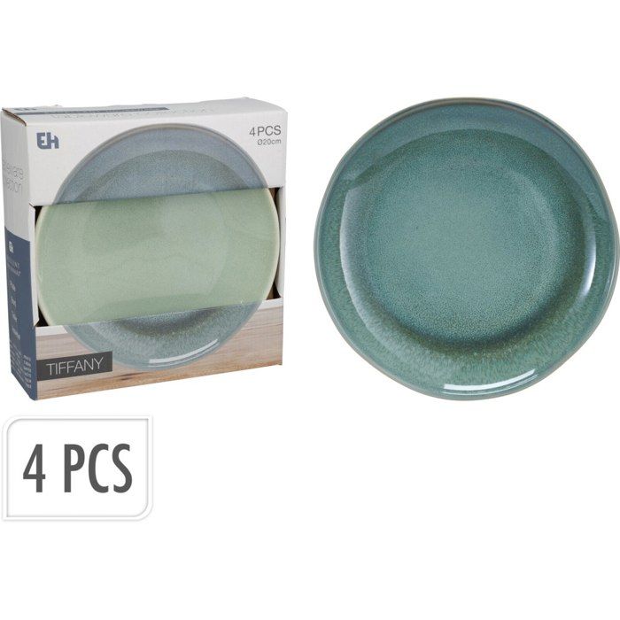 Set dassiettes à dessert 4 pcs diamètre 20 cm vert - EXCELLENT HOUSEWARE