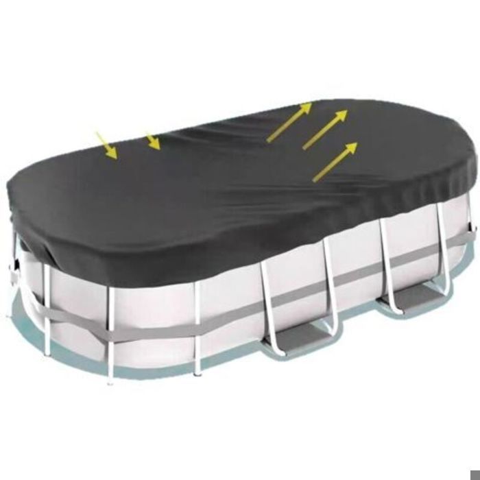 Couverture solaire ovale 488x305 cm – Robuste étanche & anti-poussière pour piscine hors sol