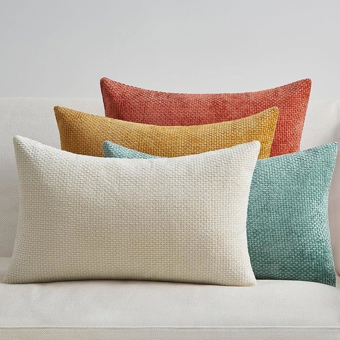 Housse de Coussin 30 x 50 Lot de 4 Decoratives Bleu-Orange Colorees Dégradées Série Orange et Bleue 50 x 30 cm (Lot de 4)
