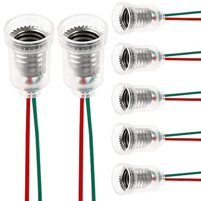 Lot de 12 douilles E10 fil 220 V 0 5 A 5 W support en plastique
