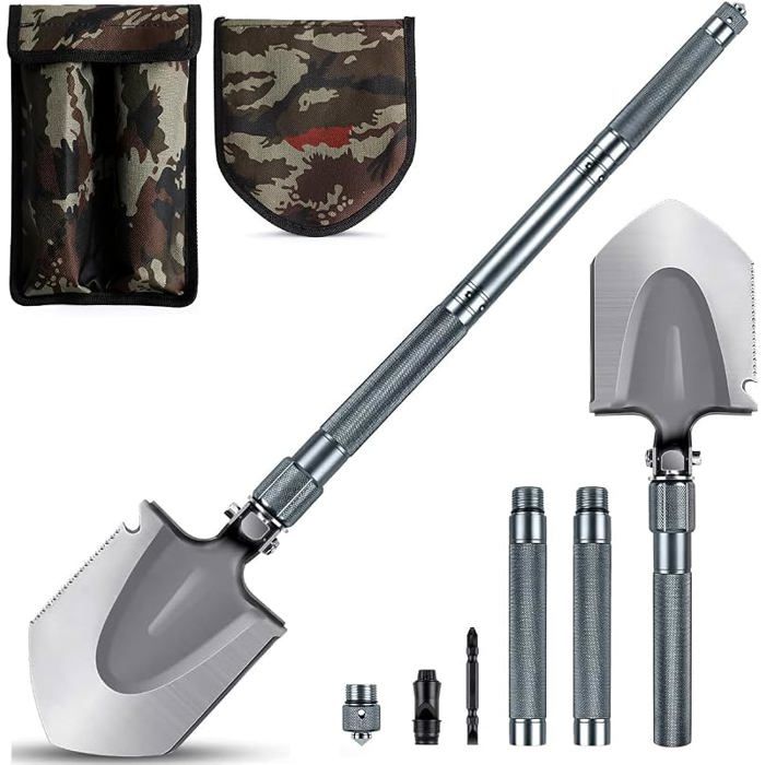 Pelle de Camping Pelle Multifonction de 75 cm Pelle Pliante adaptée au Camping à la Survie à la randonnée et au Jardinage