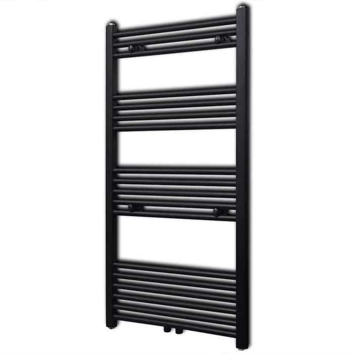 Moderne Sèche-serviettes eau chaude à rails droit - noir - 600x1160 mm - Radiateur @FR6744