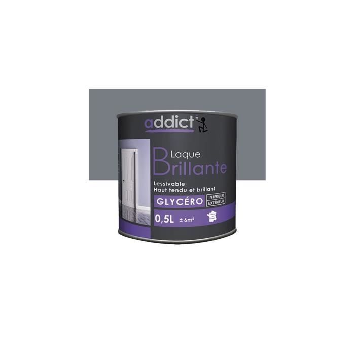 LOT DE 2 POT DE PEINTURE LAQUE BRILLANTE GRIS MINERAL 2x0,50L= 1L GLYCERO ADDICT LOT DE 2 POT DE PEINTURE LAQUE BRILLANTE GRIS MINERAL 2x0,50L= 1L GLYCERO ADDICT