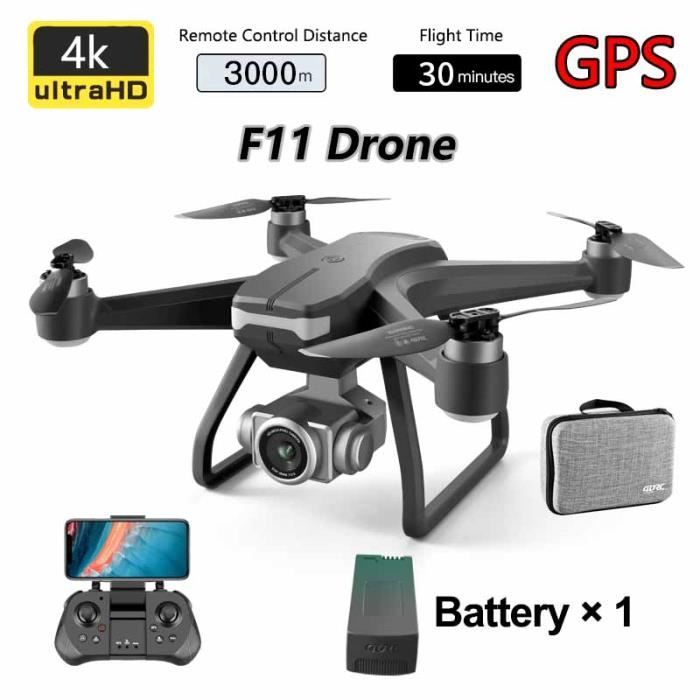 4K 1Sac de batterie-YEDAIWVE-Drone professionnel F11 PRO, GPS 4K, 5G, WiFi, 2km, caméra HD 4K, quadrirotor s