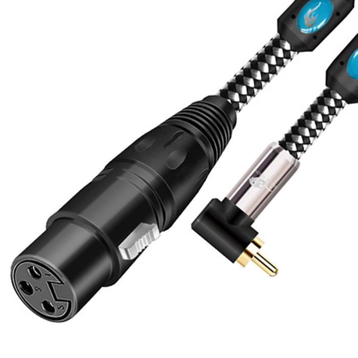 Câble Audio Mini XLR 3 Broches Femelle Vers XLR 3 Broches Mâle – 30 Cm, Blindé Cuivre, Pour Micro Caméra Et Appareils Pro